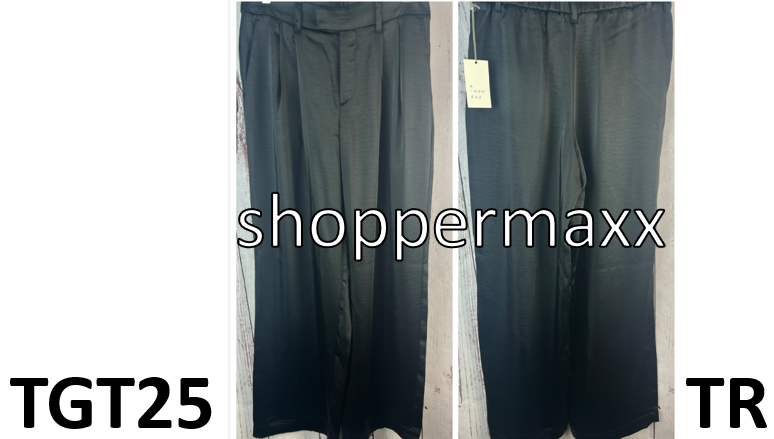 WOMEN'S HIGH-RISE WIDE LEG SATIN PANTS - A NEW DAY, BLACK, SIZE 6