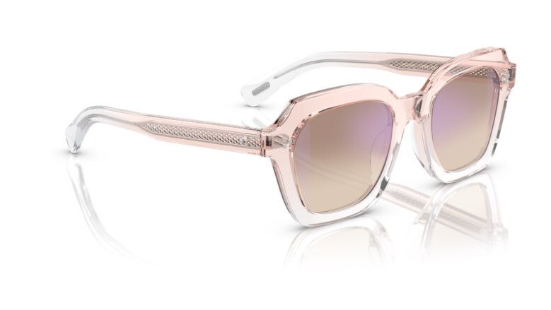 Pre-owned Oliver Peoples 0ov5526su Kienna 1769k3 Lightsilk/crystal 51mm Women's Sunglasses In Soft Tan Gradient Mirror