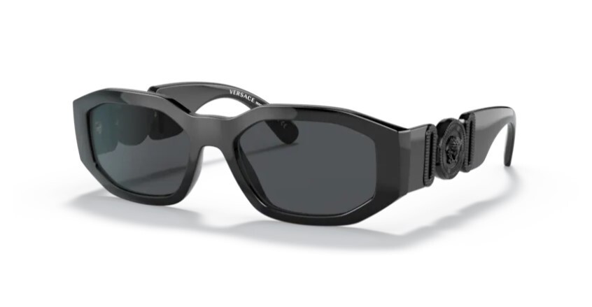 Pre-owned Versace 0ve4361 536087 - Black / Dark Grey Square Men's Sunglasses In Gray