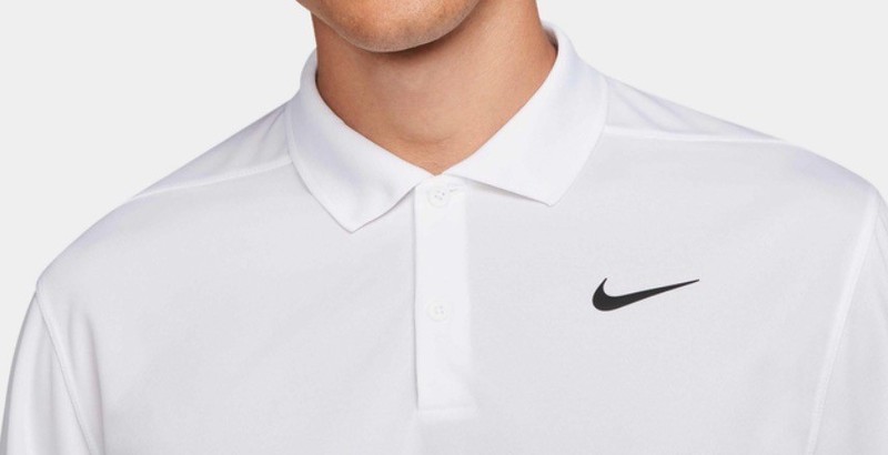Nike Golf 長袖ポロシャツ ホワイト NIKE（ナイキ） 長袖ポロシャツ 白×オレンジ ロゴ刺しゅう シンプル