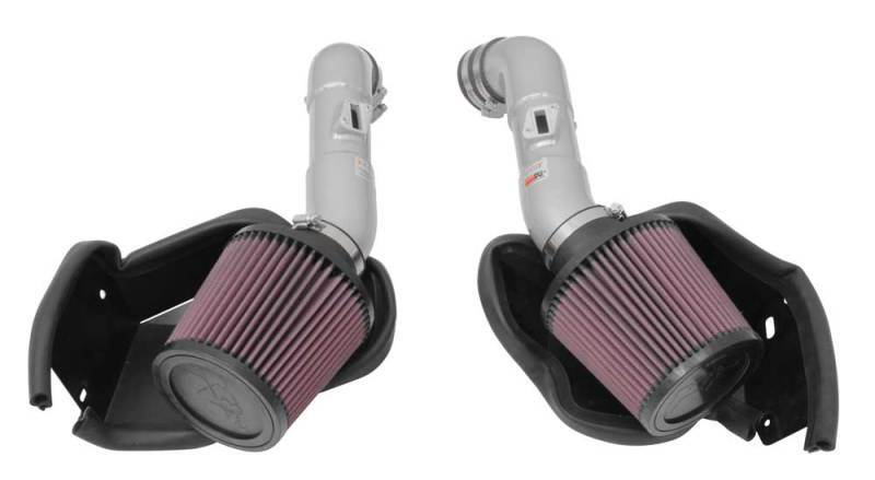 K&N Dual Silver Typhoon Short Ram Intakes for 14-15 Infiniti Q50 3.7L V6  - Picture 1 of 10