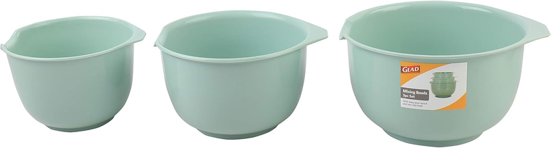 Mixing Bowls with Pour Spout, Set of 3 | Nesting Design Saves Space | Non-Slip,
