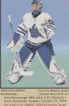 2022-23 Upper Deck Parkhurst Champions - Erik Kallgren #R-80
