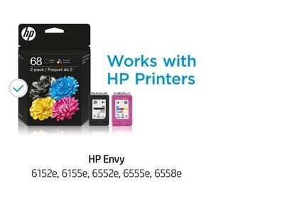 HP 68 2-Pack Black/Tri-color Original Ink Cartridge Combo, 6L6S2TN