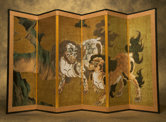 Japanese Folding Screen Byobu Screen Art Screen Karajisi-zu