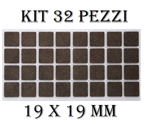 Feltrini Autoadesivi Quadrati 32 Pz 19x19mm Nero Sedie Mobili Vetro Formica dfh