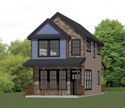 16x30 House -- 2 Bedroom  -- PDF Floor Plan -- 901 sq ft -- Model 22C