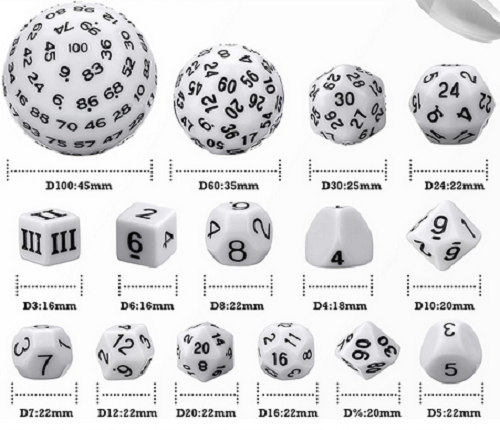 Полный набор кубиков: белый (W3-W100, 15 шт.)