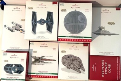 HALLMARK STAR WARS STORYTELLERS COMPLETE SET WITH 2016 DEATHSTAR TREE TOPPER