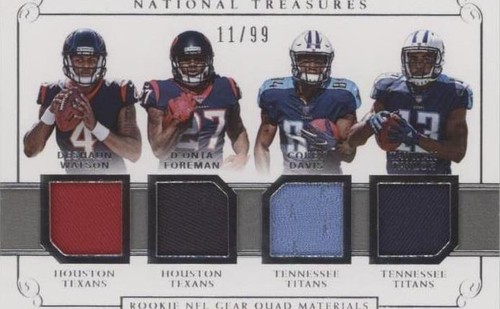 2017 Panini National Treasures Corey Davis D'onta Foreman Deshaun Watson #20