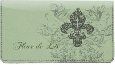 Royal Fleur De Lis Designer Checkbook Cover, Credit Card Slots & Pen Loop