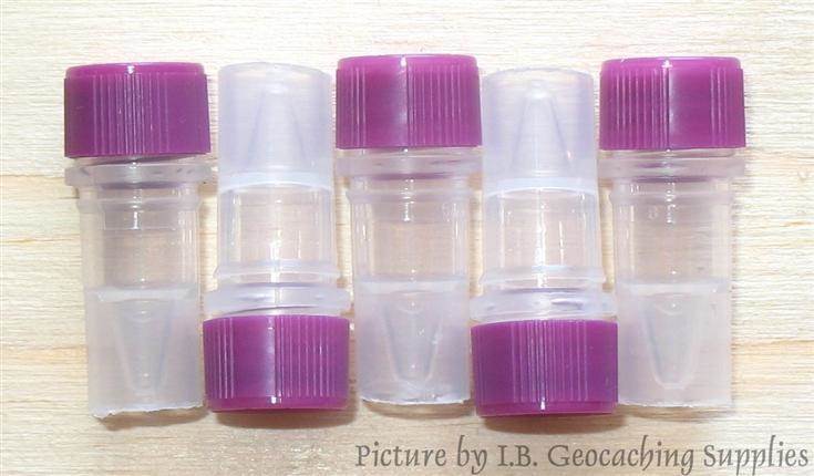 Geocaching O-ring Nano Containers (0.5ml Short, Red Cap, Plastic Bison Tubes)