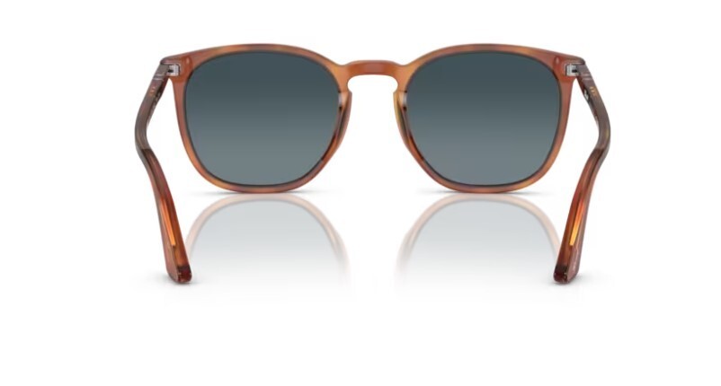 Pre-owned Persol 0po3316s 96/s3 Terra Di Siena/blue Gradient Polarized Unisex Sunglasses