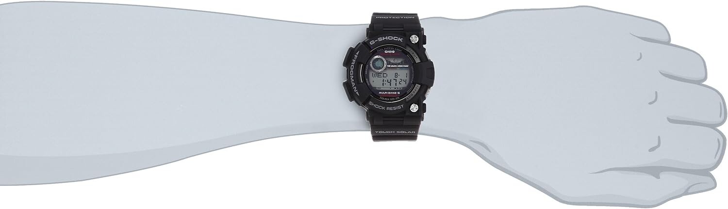 Pre-owned Casio G-shock Frogman Gwf-1000-1jf Black Red Multiband 6 Men's Watch In Box