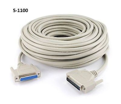 100ft DB25 Multi Purp RS-232 Serial/Parallel M/F Straight-Thru Extension Cable