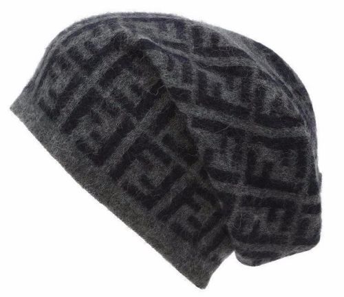 NWT $690 Fendi FF Wool Black Men's Bucket Hat Medium FXQ801