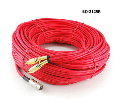125ft 5-Pin DIN to 2-RCA Red Audio Cable, CablesOnline BO-2125R