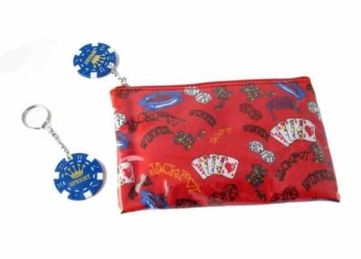 Speert Designer Evening Bag Clutch & Key Chain Casino Jackpot Theme Style #4155