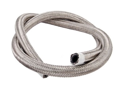 Torque Solution Stainless Steel Braided Rubber Hose: -8AN 2ft (0.44'' ID)