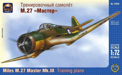 172 Miles M.27 Master Mk.III British training plane Ark Models 72020 Model kit