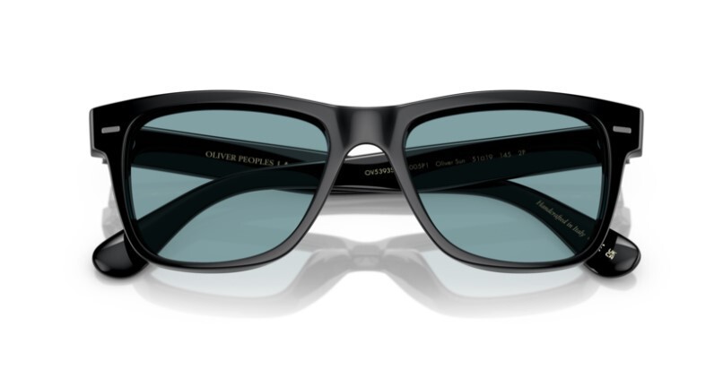 Pre-owned Oliver Peoples 0ov5393su 1005p1 Black/teal Polarized 49mm Men's Sunglasses In Blue