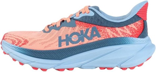 Pre-owned Hoka One Women's Challenger 7 Sneaker, 6.5 Us In Papaya Real Teal