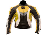 Bike Jacket, Genuine leather, beautiful and sturdy - Yellow