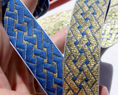 Celtic Woven Basket Fabric Trim 7/8 inch wide by the yard