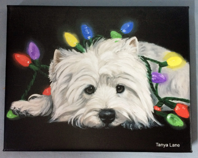 Westie canvas art 2025