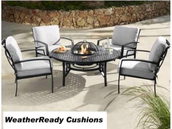 Jamie Oliver Contemporary Fire Pit Set Weatherready Cushions
