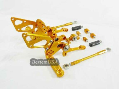 Ducati 848 1098 1198 CNC Rearset Foot Peg Rearsets Gold Best Deal