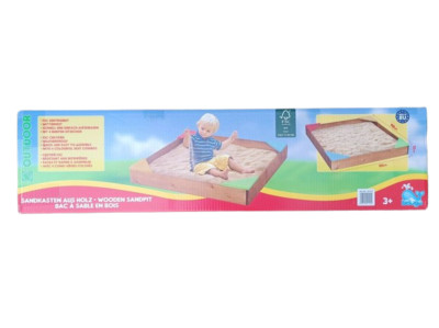 Beluga Sandkasten 90x90x12cm Fichte Holz Sitzecken Sandbox ohne Bodenplatte