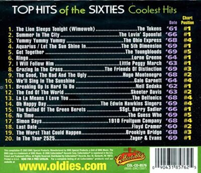 Top Hits of the 60s - Coolest Hits: 20 Original Songs by the Original Artists