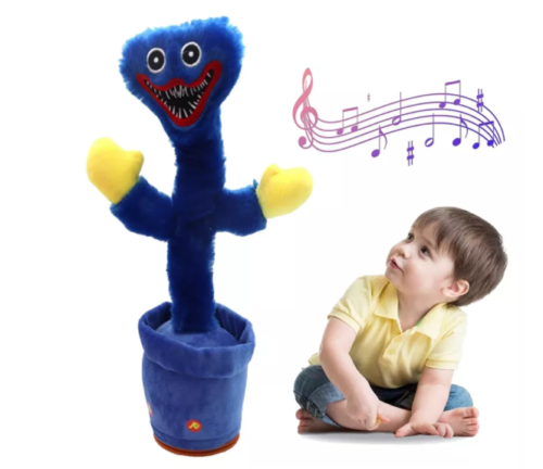 Huggy Wuggy Ballerino Peluche Giocattolo Pupazzo Parlante Luminoso Canta Balla