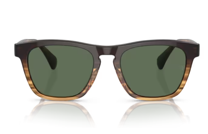 Pre-owned Oliver Peoples Ov5555su R-3 13929a Cortado/green Polarized 54mm Men's Sunglasses