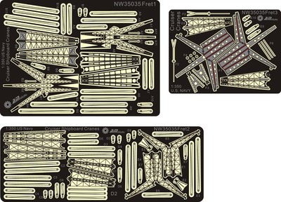 Alliance Model Works 1:350 Cranes for WWII USN Cruisers Detail Set NW35035