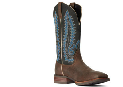 Men's Brown Fabric Creston Western Performance Boots - Broad Square Toe