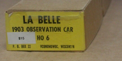 Vintage La Belle HO-6 HO 1903 78' Observation Car Craftsman Kit NIB