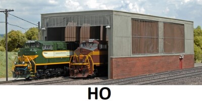 HO Scale - Double Stall Shed - Engine House (Built-Up) BAC-35116