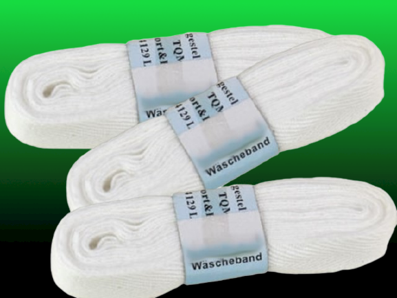 3,0 m Wäscheband Haushaltsband Band Handtuch 10 | 15 | 20 mm weiß