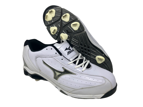 Мужские бейсбольные бутсы Mizuno с 9 шипами Classic Low G5, белые/черные, 15 D(M) США