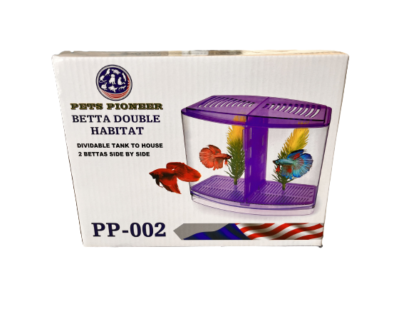 Betta double habitat, dividable tank to house 2 bettas side by side