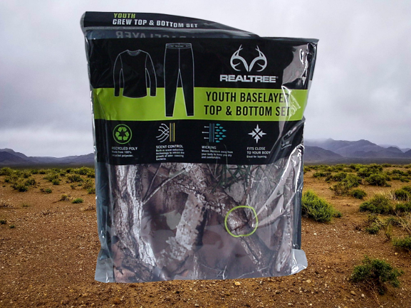 Youth Baselayer Thermal Top Bottom Set Camouflage Realtree® "EDGE" Scent Control