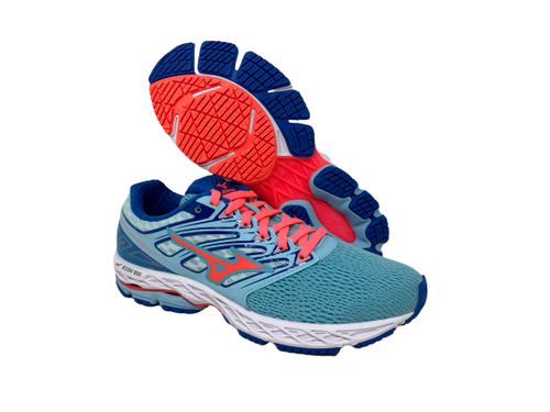 

Женские кроссовки Mizuno Wave Shadow, топаз/коралл/синий, 6 B(M) США, Topaz/coral/blue