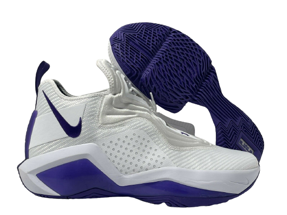 Мужские кроссовки Nike LeBron James XIV 14 ТБ, белые, фиолетовые, черные CW4221-106, размер 15