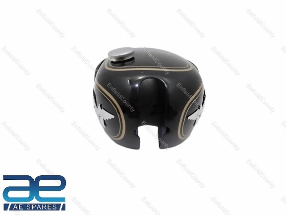 Matchless Single Cylinder Black Aluminium Fuel Gas Tank With Cap Knee Pad & Tap  