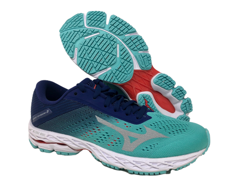

Женские беговые кроссовки Mizuno Wave Shadow 3, цвет Blue Grass/Glacier Grey, 6,5 B(M) США