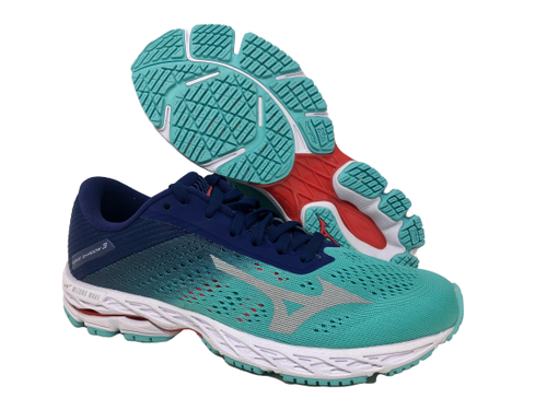 Женские беговые кроссовки Mizuno Wave Shadow 3, цвет Blue Grass/Glacier Grey, 6,5 B(M) США