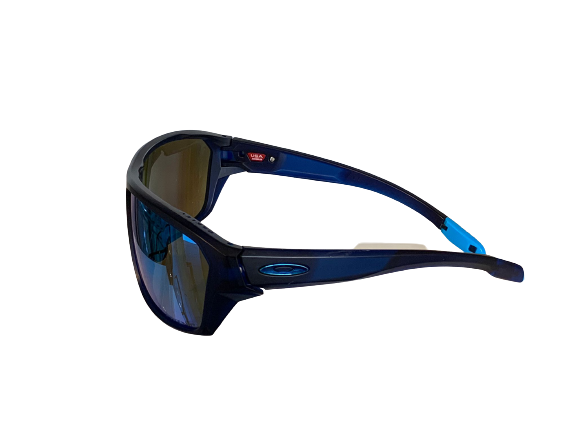 Pre-owned Oakley 0oo 9416 Split Shot 941604 Matte Translucent Blu Polarized Sunglasses In Prizm Sapphire