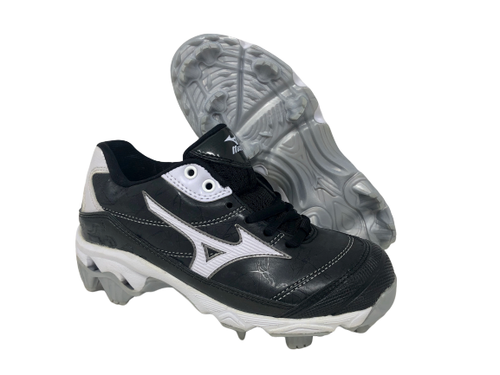 

Женские бутсы для софтбола Mizuno 9-Spike Finch 5, черные/белые, 5 B(M) США, Black/white